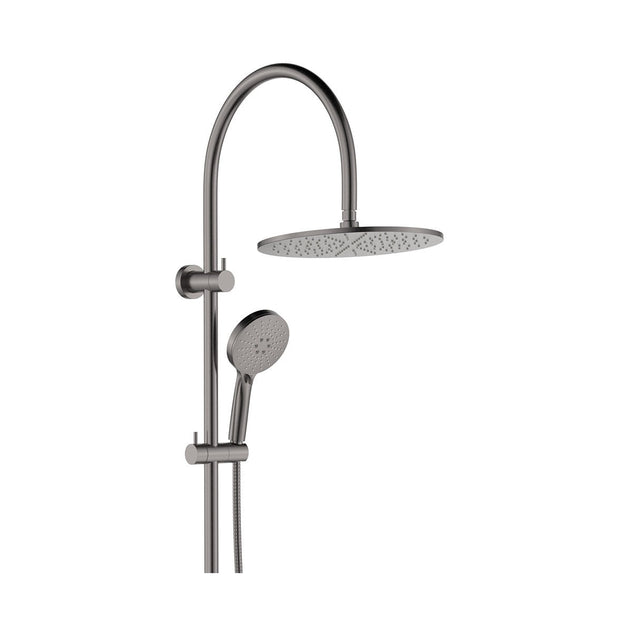 Empire Slim Curved Twin Shower in Gun Metal