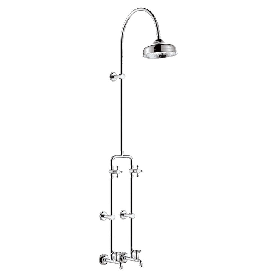 Lillian Exposed Rail Shower & Bath Set in Chrome