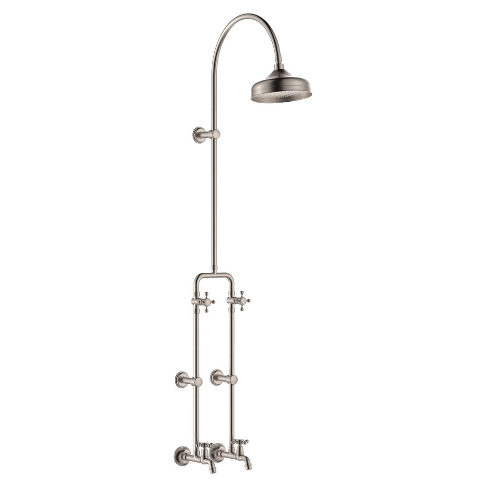 Lillian Exposed Rail Shower & Bath Set in Brushed Nickel