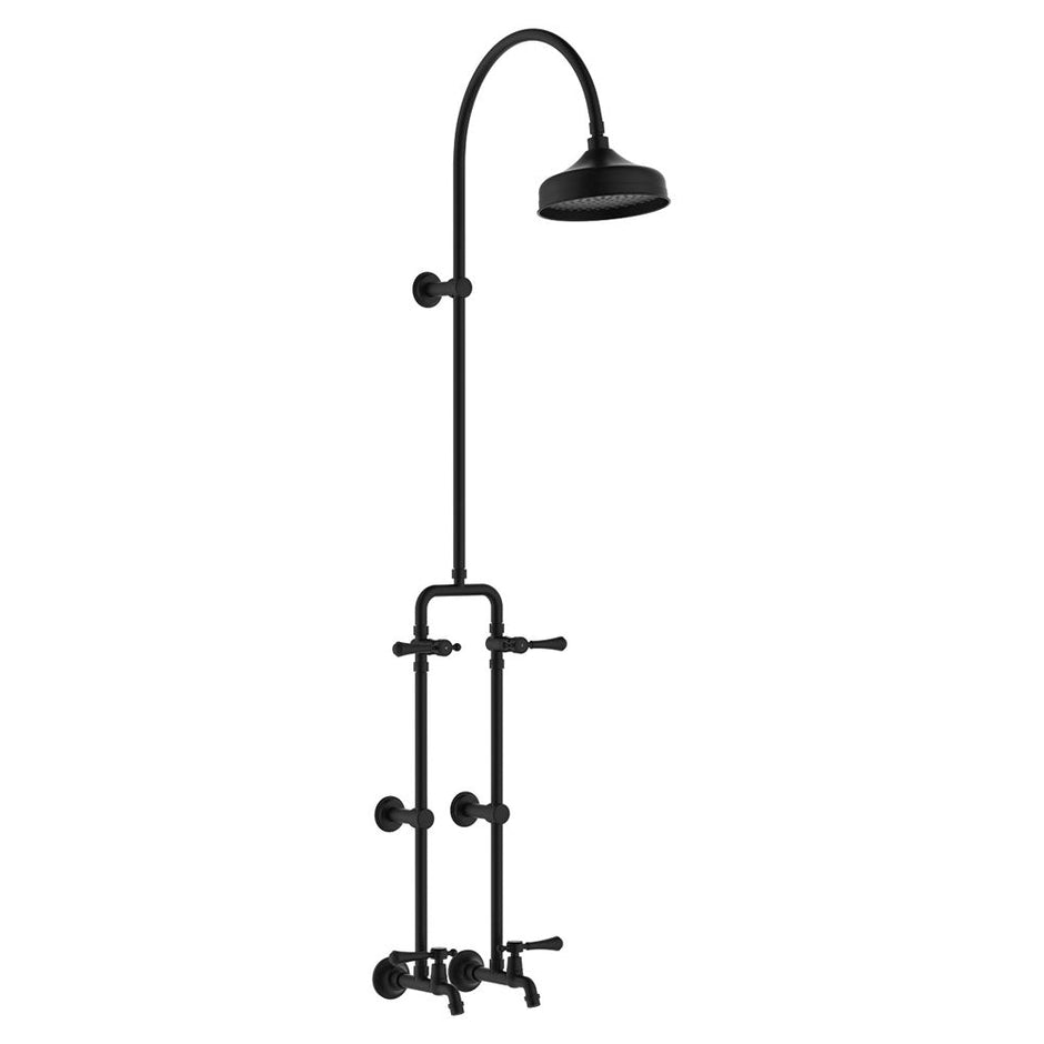 Lillian Lever Exposed Rail Shower & Bath Set in Matte Black