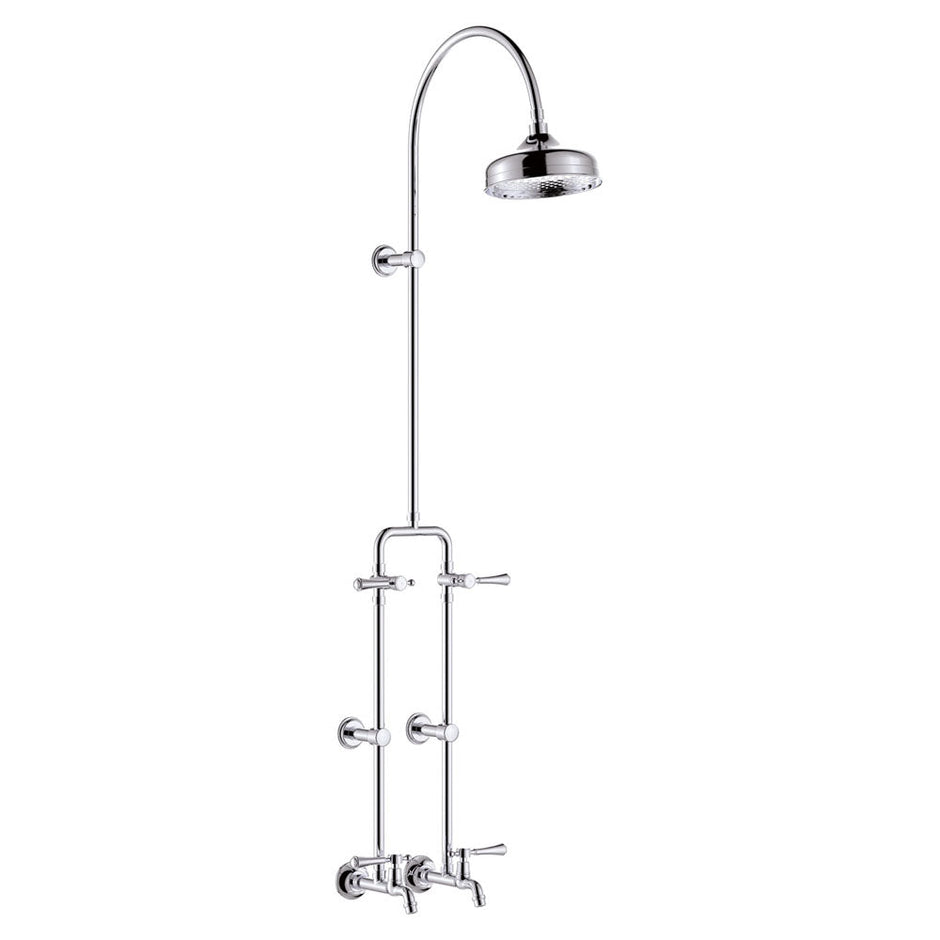 Lillian Lever Exposed Rail Shower & Bath Set in Chrome