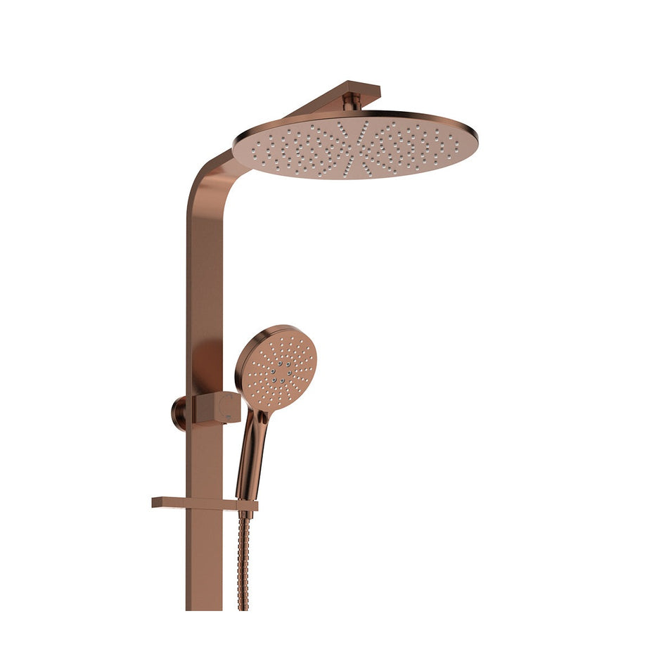 Empire Slim Deluxe Twin Shower in Brushed Copper
