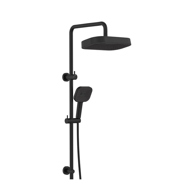 Kuro Twin Shower, Soft Square Head in Matte Black