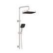 Kuro Twin Shower, Soft Square Head in Brushed Nickel