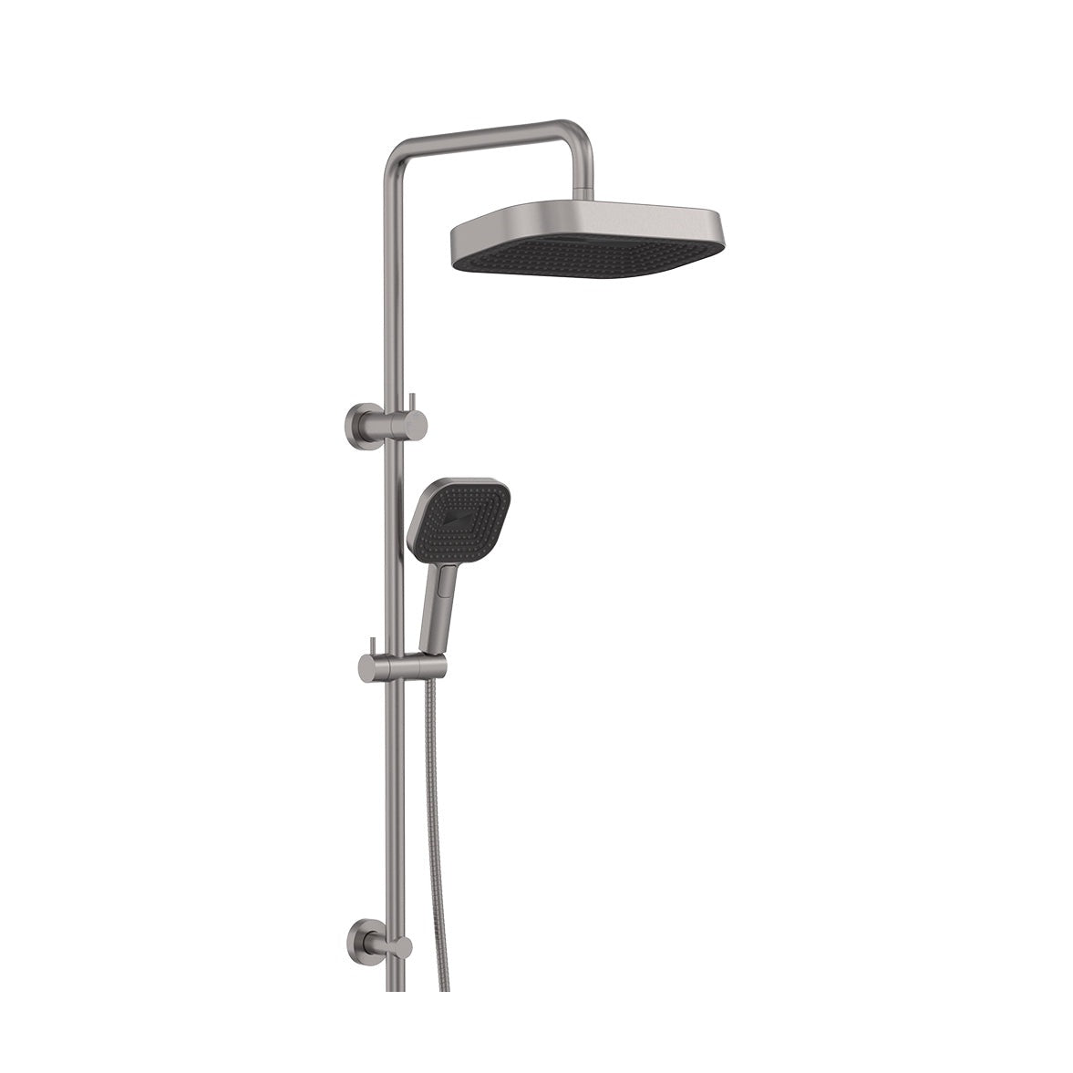 Kuro Twin Shower, Soft Square Head in Gun Metal