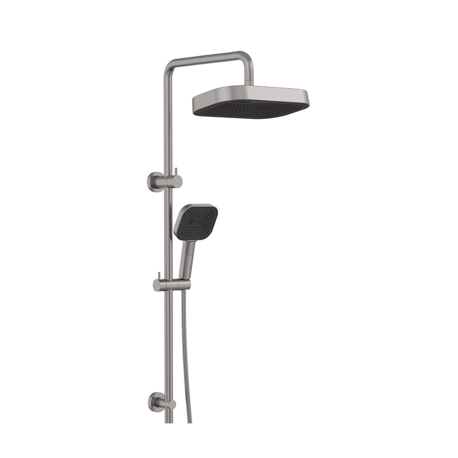 Kuro Twin Shower, Soft Square Head in Gun Metal