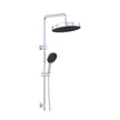 Kuro Twin Shower, Round Head in Chrome