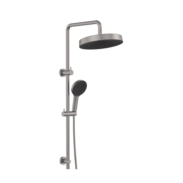 Kuro Twin Shower, Round Head in Gun Metal