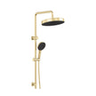 Kuro Twin Shower, Round Head in Urban Brass