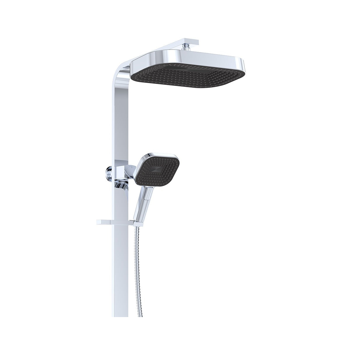 Kuro Deluxe Twin Shower Soft Square Head in Chrome