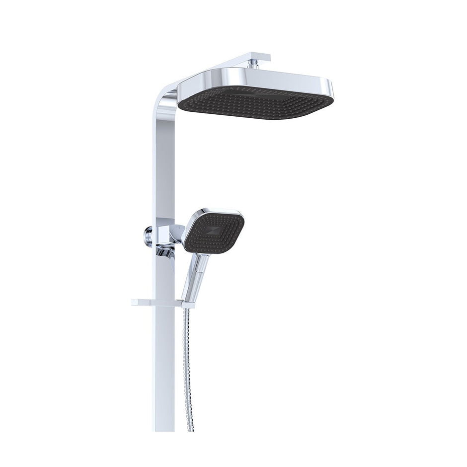 Kuro Deluxe Twin Shower Soft Square Head in Chrome