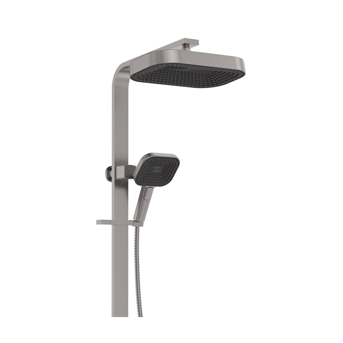 Kuro Deluxe Twin Shower Soft Square Head in Gun Metal