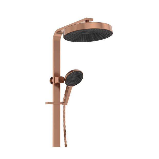 Kuro Deluxe Twin Shower Round Head in Brushed Copper