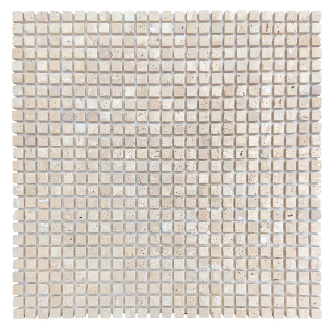 MINI ROME SQUARE TUMBLED 10X10x7MM SHEET SIZE 305X305X7MM - MINI SQUARE ROME TUMBLED 10