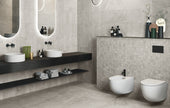 3D Crafted Bardiglio Marble Look Porcelain Tiles in a room setting