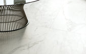 3D Crafted Calacatta Marble Look Porcelain Tiles in a room setting
