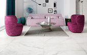 3D Crafted Calacatta Marble Look Porcelain Tiles in a room setting
