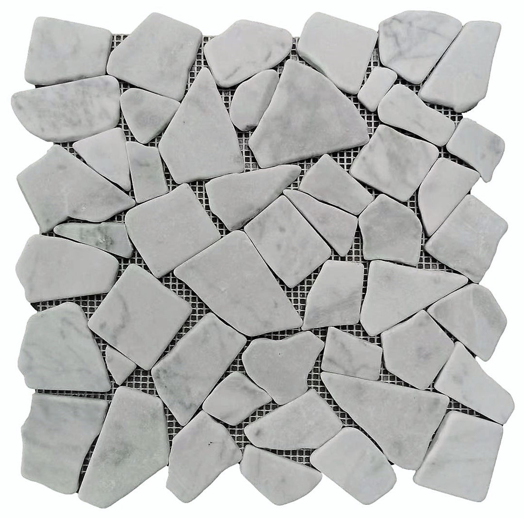 CRAZY CARRARA TUMBLED-SHADE1 SHEET SIZE 305X305X10MM - CRAZY CARRARA TUMBLED -06