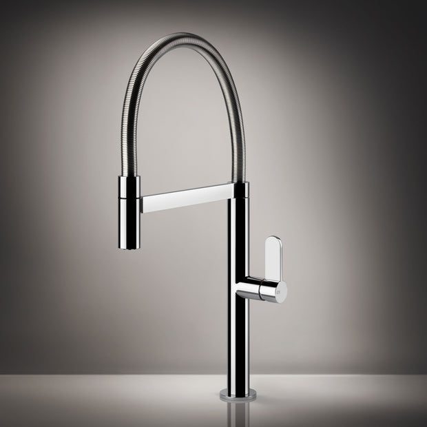 Gessi Helium Goose Neck Semi Professional Mixer in a styled room