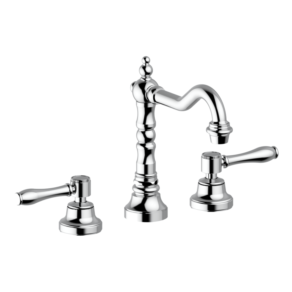 Provincial 3 Piece Basin Set with Lever Handles in Black Brushed Nickel
