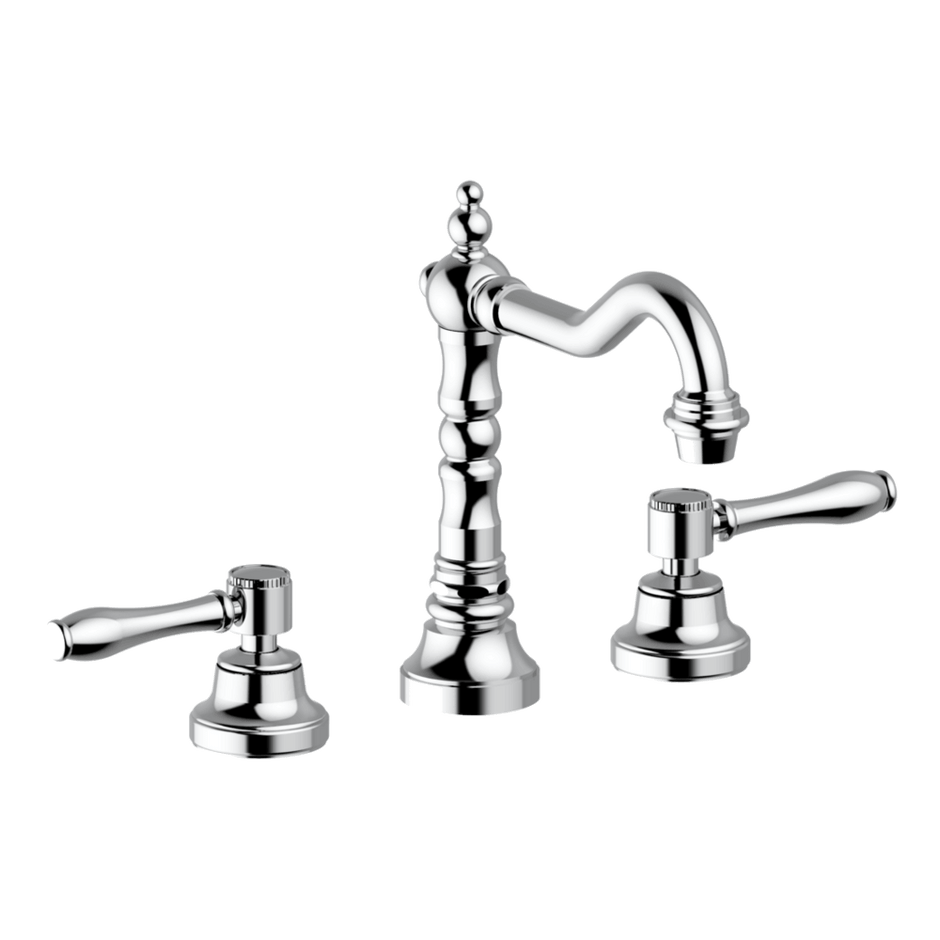 Provincial 3 Piece Basin Set with Lever Handles in Black Brushed Nickel