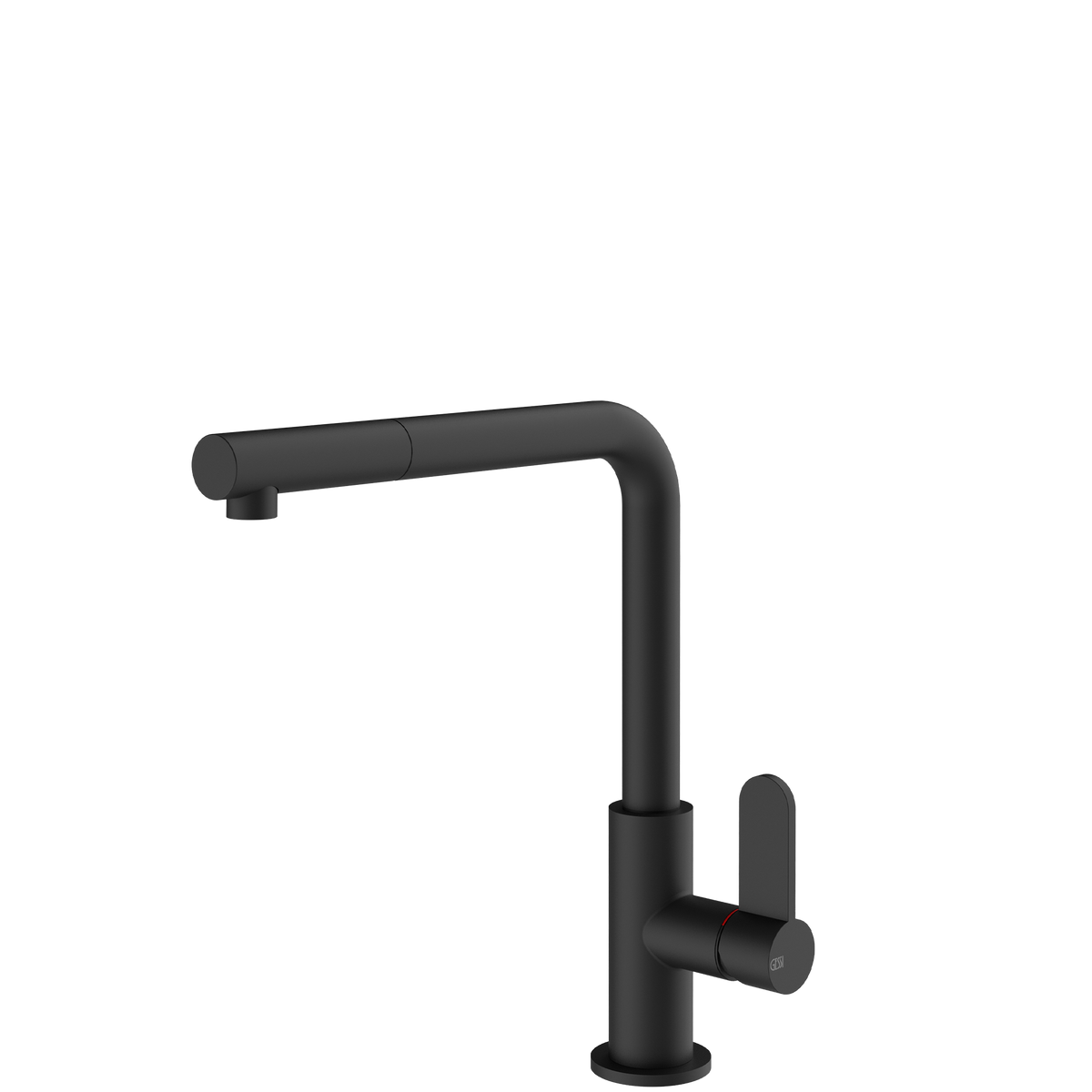 Gessi Helium Right Angle Round Pull Out Mixer in Matte Black