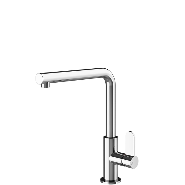 Gessi Helium Right Angle Round Swivel Mixer in Chrome