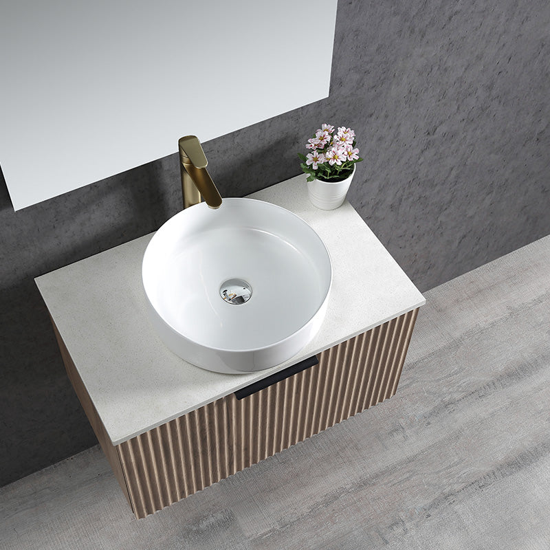 Zenmo Vivo Wall Hung Vanity 900mm White Stone Top (basin not included)
