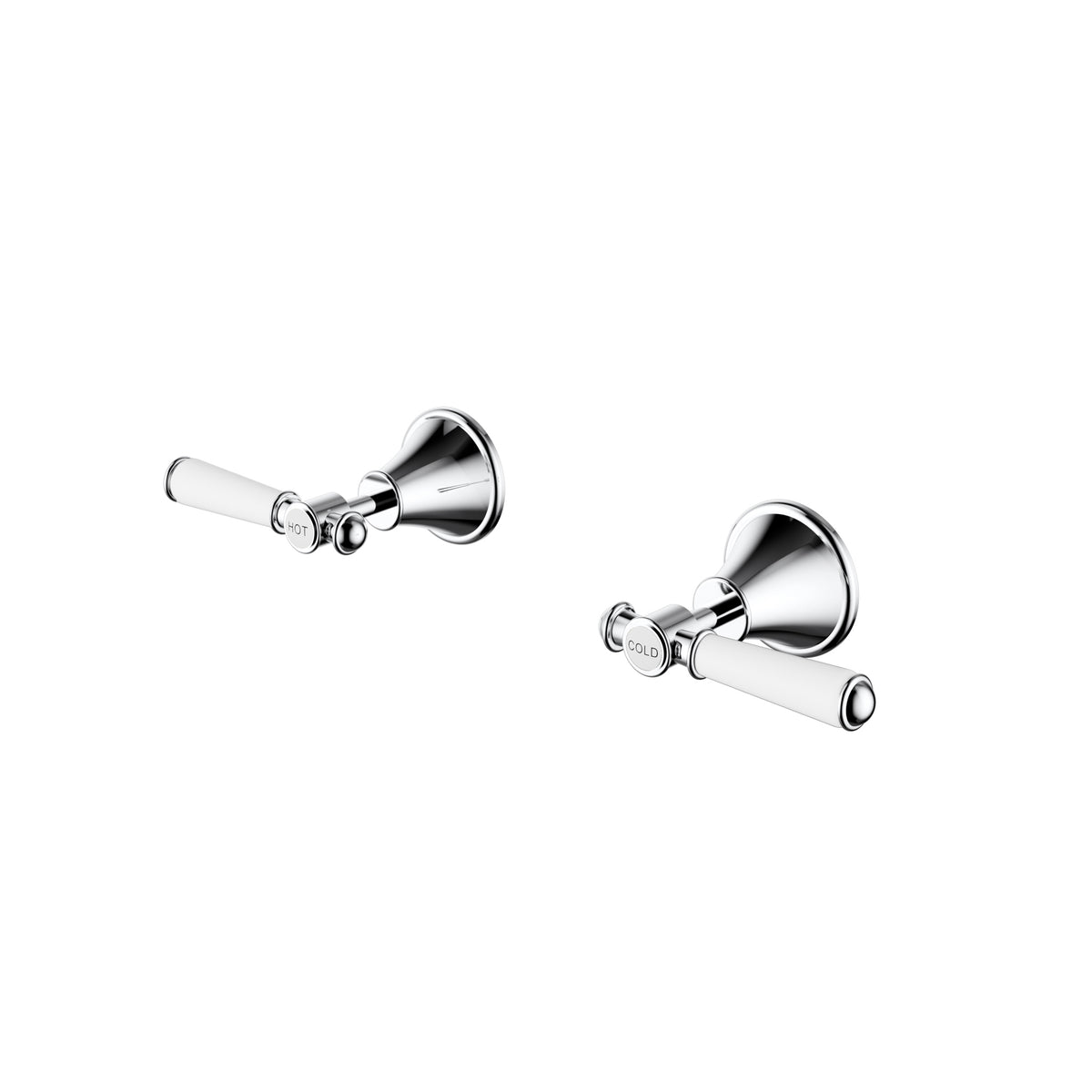 Ikon Clasico Wall Top Assemblies with Ceramic Handle in Chrome