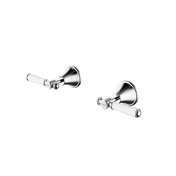 Ikon Clasico Wall Top Assemblies with Ceramic Handle in Chrome