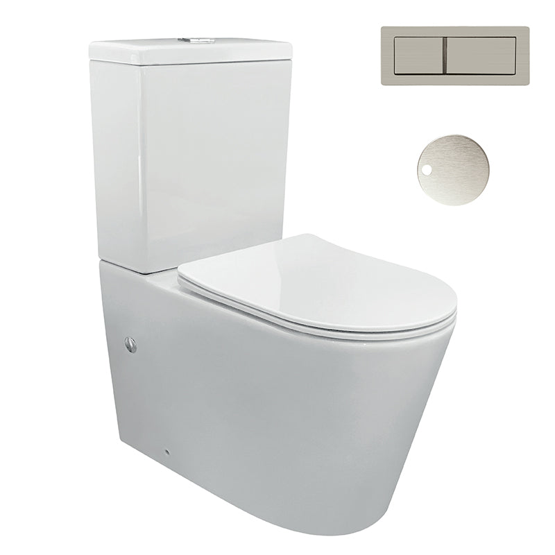Zenmo Jess-II Toilet Suite in Brushed Nickel