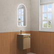 Aulic Mini Hartelle Fluted Wall Hung Harvest Oak Cabinet space saver vanity