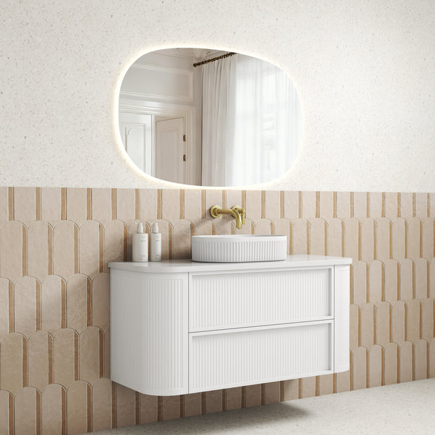 Ramee Fluted Wall Hung Matte White 1200mm