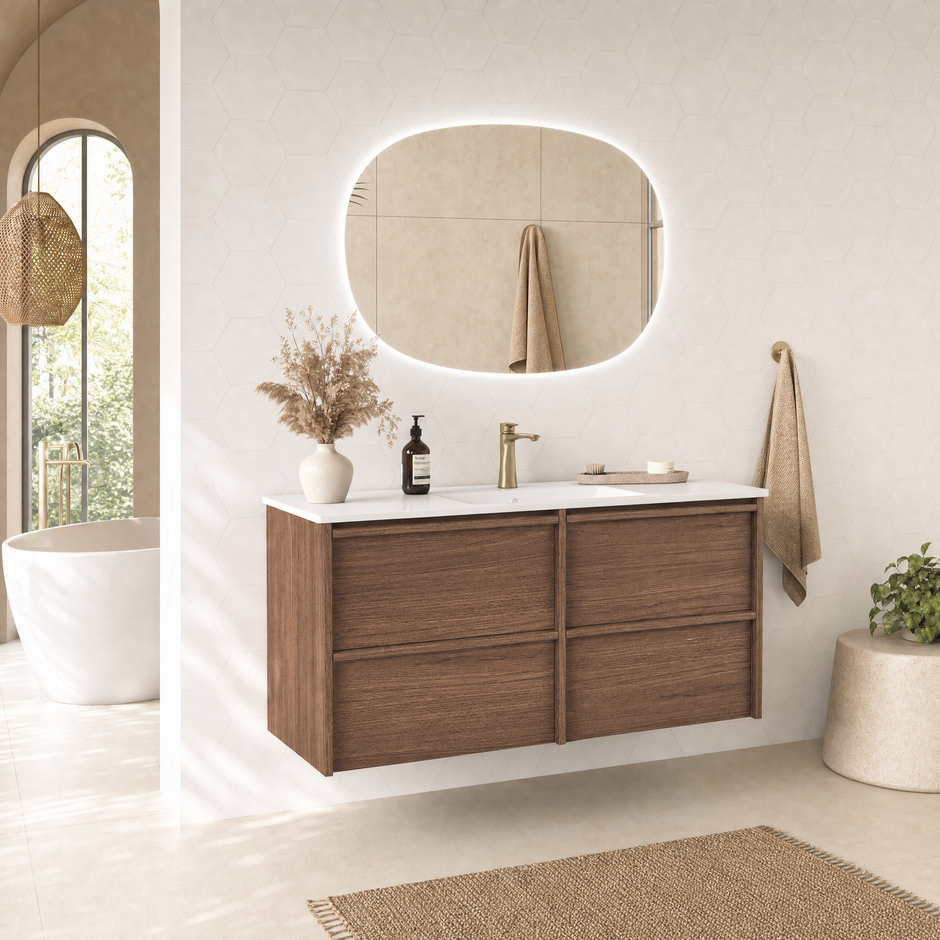 Venetta Framed Wall Hung Walnut 1200mm
