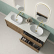 Aulic Venetta Fluted Framed Wall Hung Harvest Oak 1800mm wall hung vanity