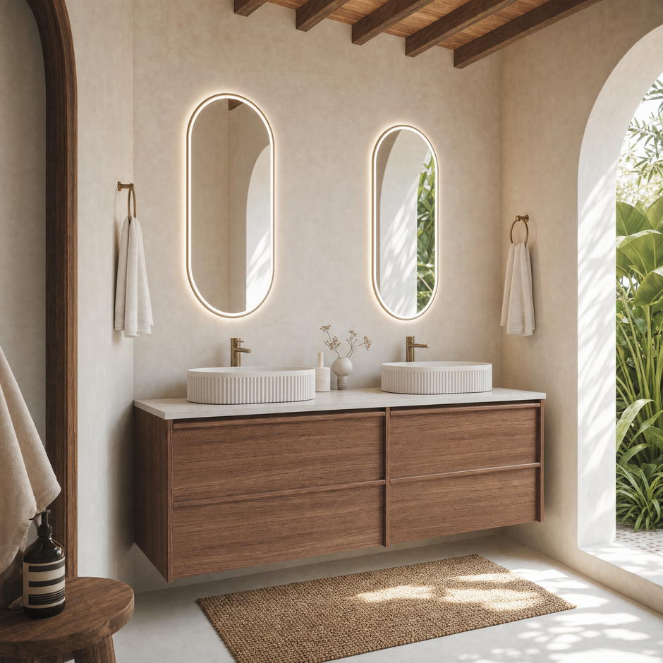 Venetta Framed Wall Hung Walnut 1800mm