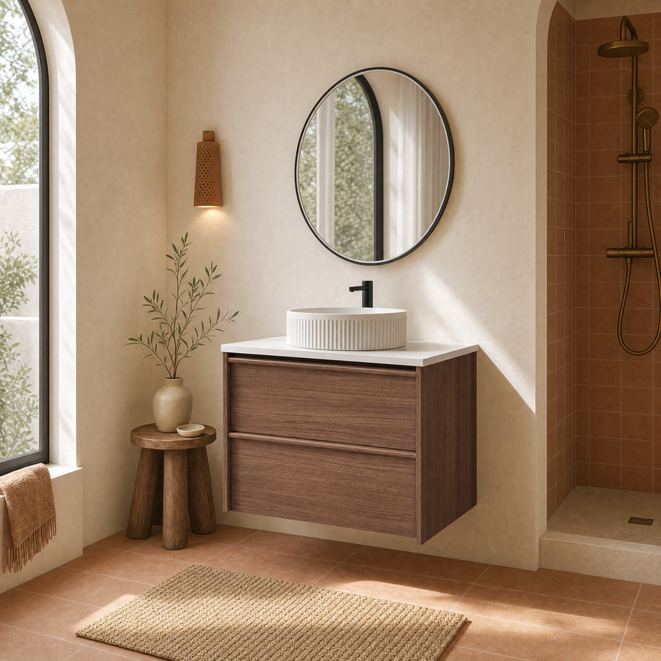 Venetta Framed Wall Hung Walnut 900mm