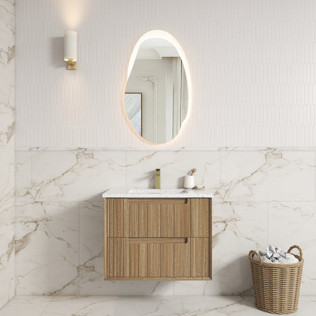 Voulari Framed Wall Hung Harvest Oak 750mm