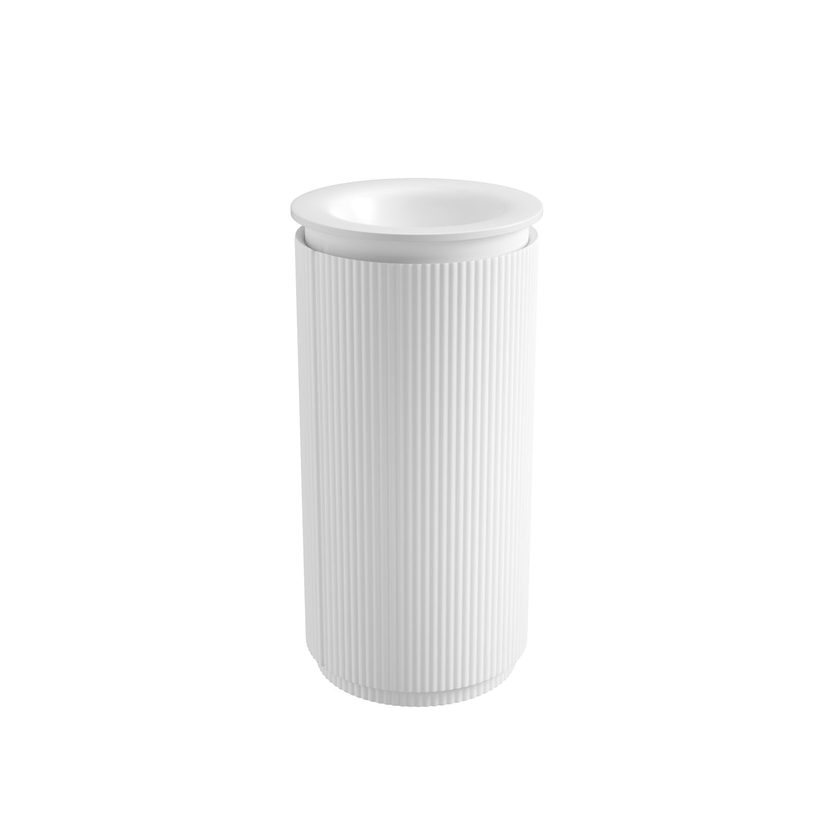 Civaro Floor Standing Matte White Pillar Cabinet 420mm