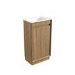 Aulic Mini Ravia Fluted Floor Standing Harvest Oak Cabinet space saver vanity
