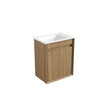 Aulic Mini Ravia Fluted Wall Hung Harvest Oak Cabinet space saver vanity