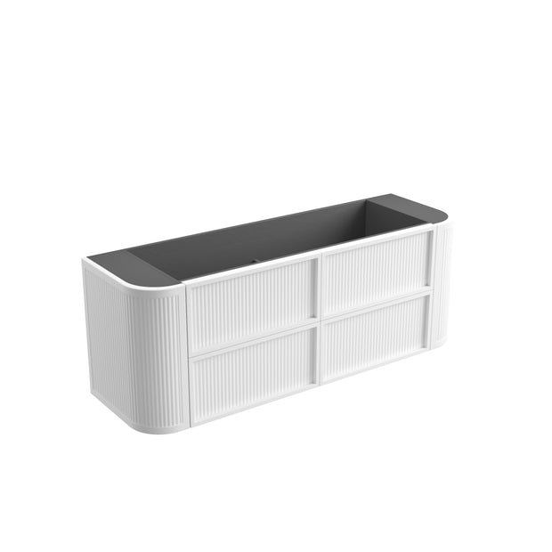Ramee Fluted Wall Hung Matte White 1500mm