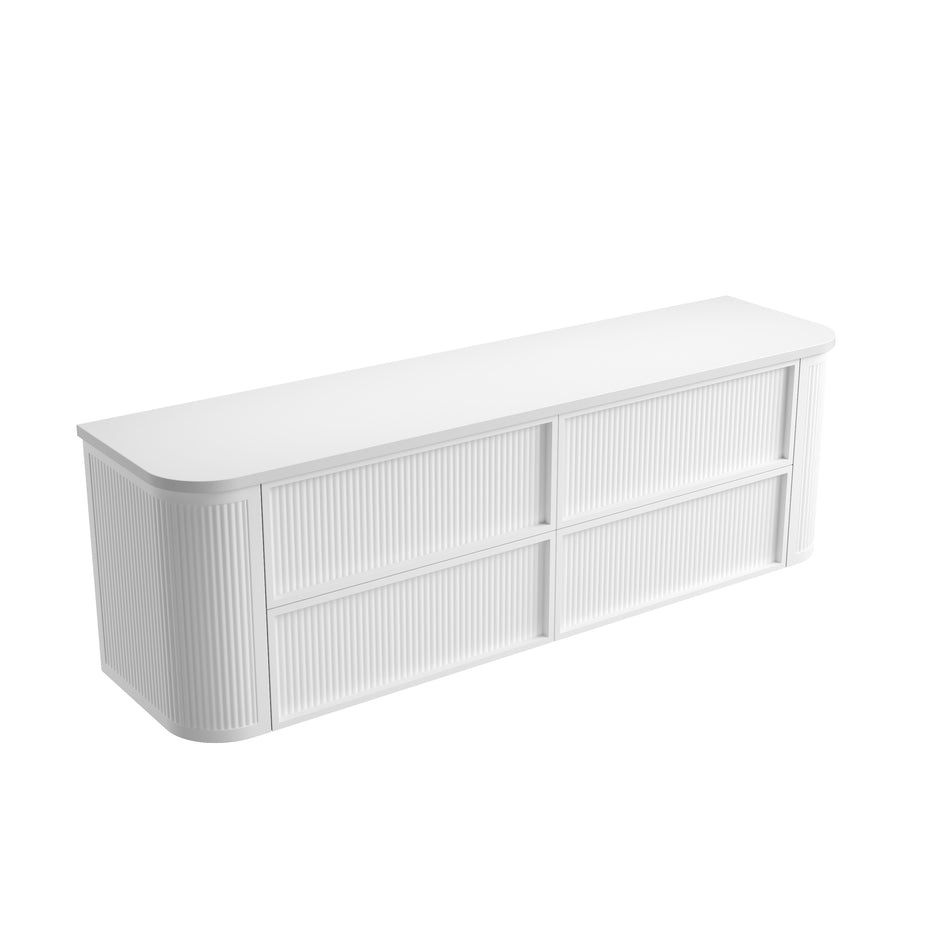 Ramee Fluted Wall Hung Matte White 1800mm