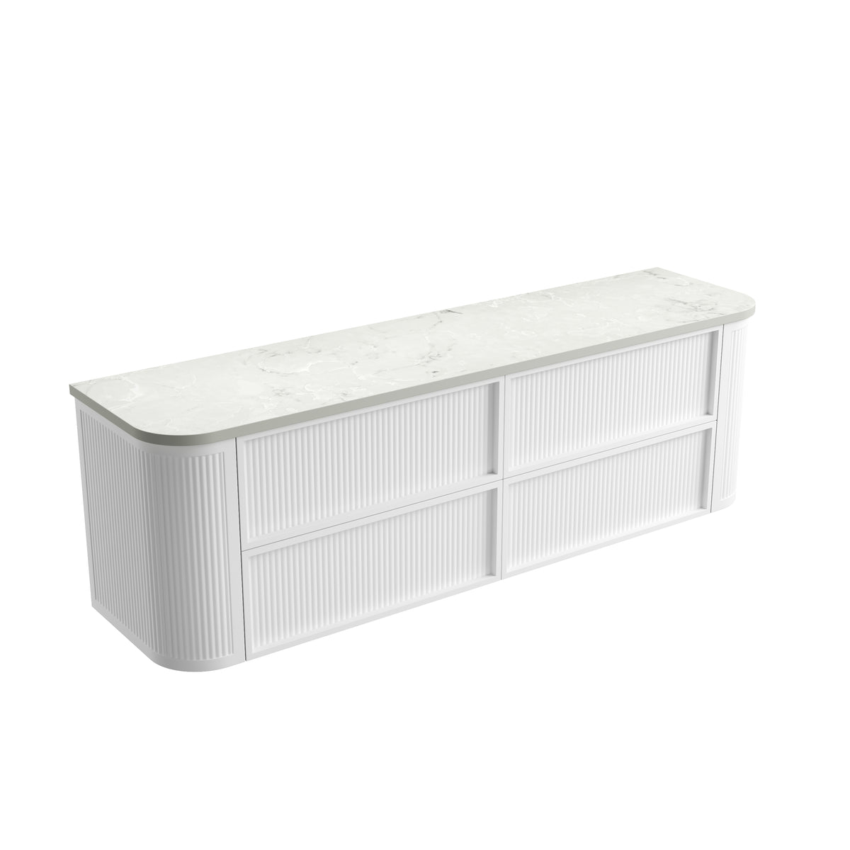 Ramee Fluted Wall Hung Matte White 1800mm