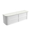 Ramee Fluted Wall Hung Matte White 1800mm