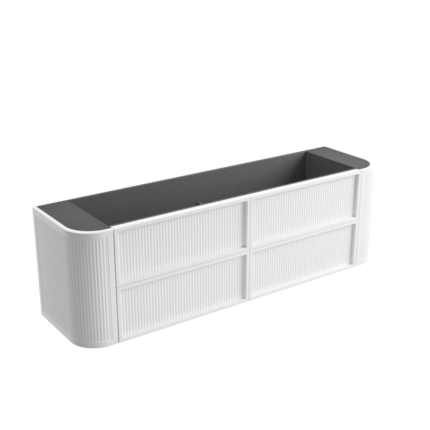 Ramee Fluted Wall Hung Matte White 1800mm