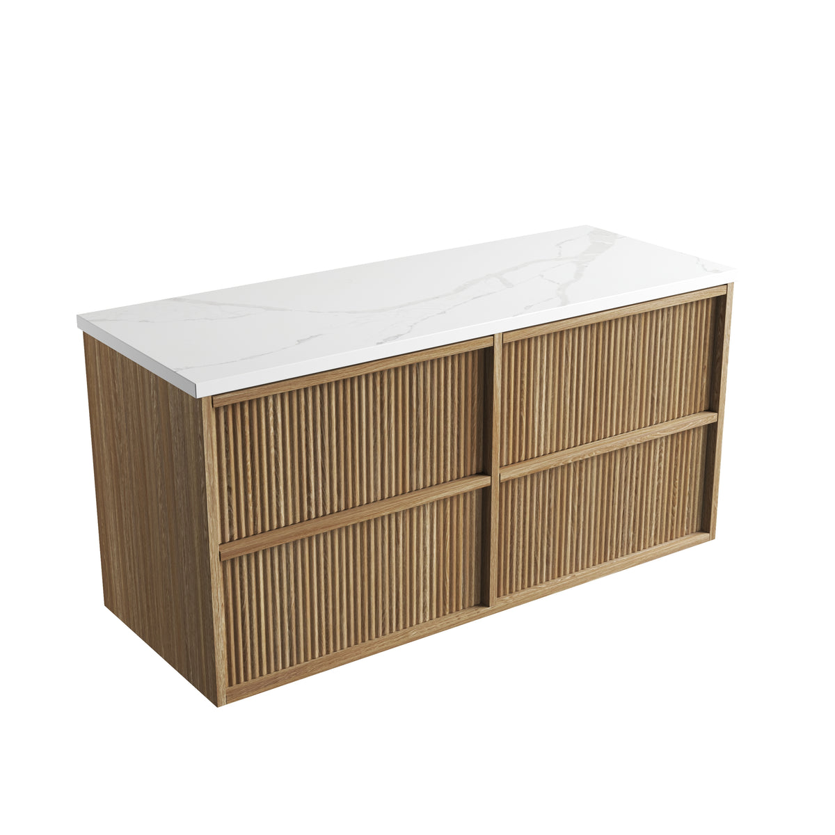 Aulic Venetta Fluted Framed Wall Hung Harvest Oak 1200mm wall hung vanity