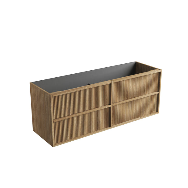Venetta Fluted Framed Wall Hung Harvest Oak 1500mm