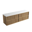 Aulic Venetta Fluted Framed Wall Hung Harvest Oak 1800mm wall hung vanity