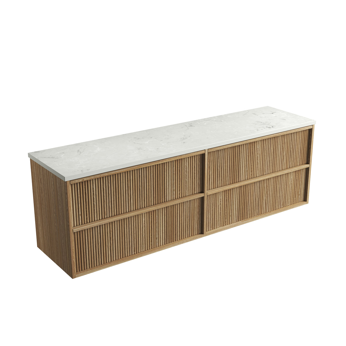 Aulic Venetta Fluted Framed Wall Hung Harvest Oak 1800mm wall hung vanity